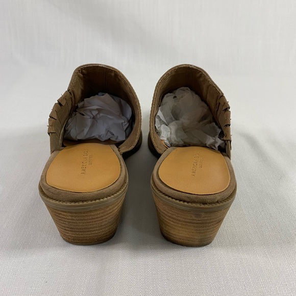 Womens Size 7 American Eagle 2inch Heels Suede Brown Stretchy Comfortable - Picture 8 of 13